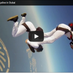 A VIDEO OF DANCING SKYDIVERS ABOVE PALM JUMEIRAH IN DUBAI